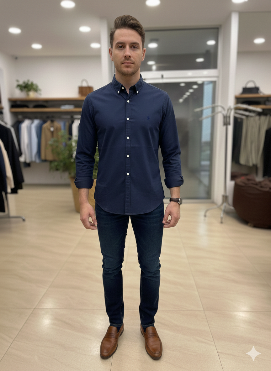 Navy Blue Casual Shirt