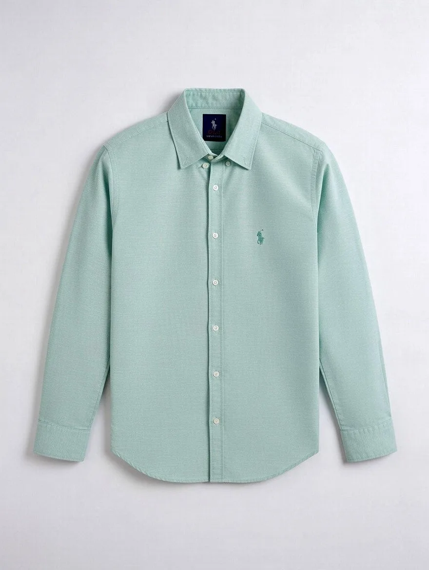 Light green Ralph Lauren button-down shirt with embroidered logo