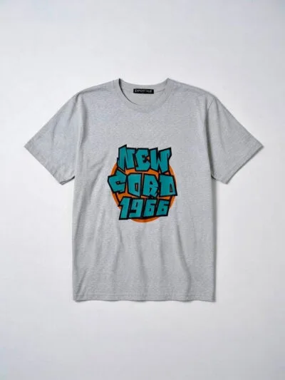 Grey t-shirt with 'New Ford 1966' graphic print on front