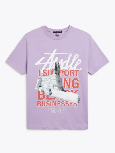 Lavender t-shirt supporting black businesses