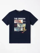 Navy blue t-shirt with dragon graphic and inspirational quotes