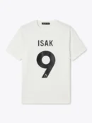 White t-shirt with ISAK 9 print on front